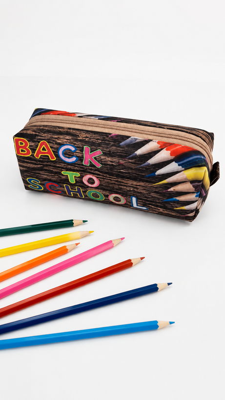 جامدادی فانتزی مدل Back To School – طرح مداد رنگی (جنس برزنتی مقاوم) بانیپال
